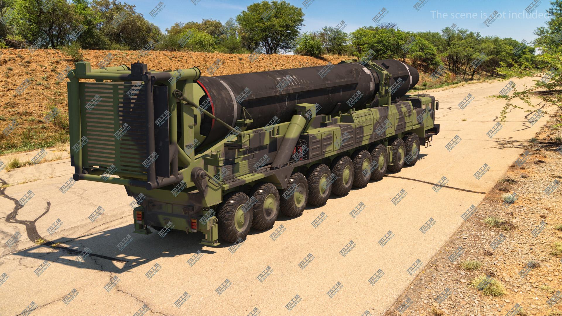 images/goods_img/202104093/Hwasong-15 Transporter Erector Vehicle with Intercontinental Ballistic Missile Dirty 3D model/4.jpg